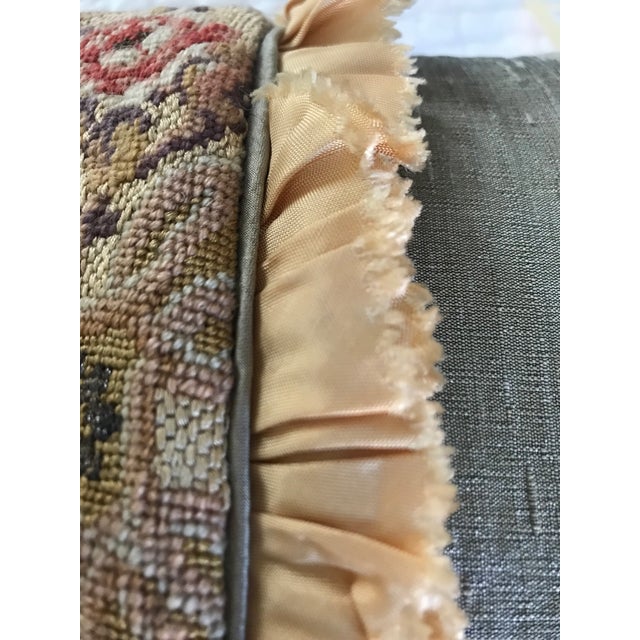 1940s Petit Point Textile Pillow For Sale - Image 4 of 13