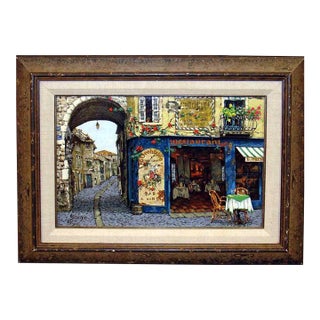 Viktor Shvaiko "L'Orchidee" Signed & Numbered Canvas European Street Scene For Sale