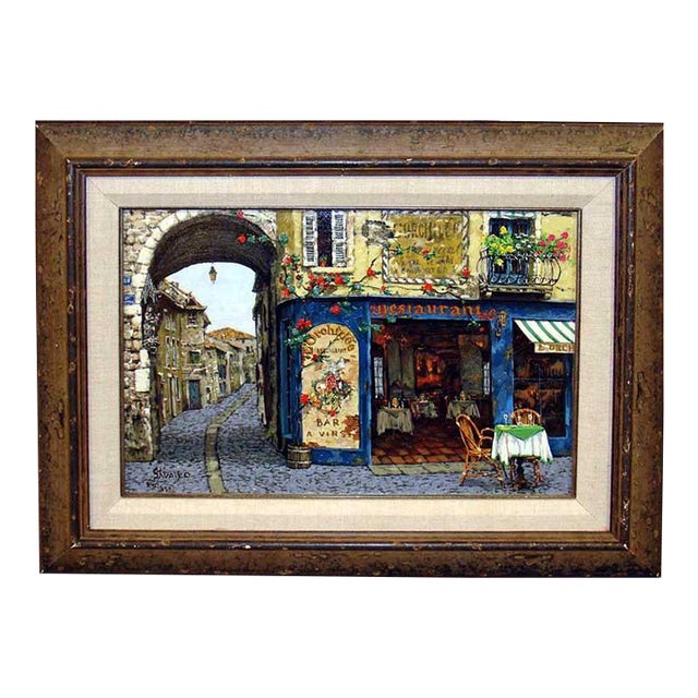 Viktor Shvaiko "L'Orchidee" Signed & Numbered Canvas European Street Scene For Sale