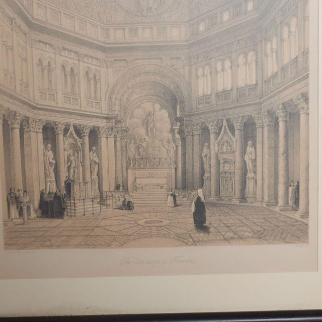 1980s Cathedral Art Italian Architectural Scene Lithograph Pair For Sale - Image 4 of 8