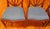 1990s Set of 8 Regency Style Solid Mahogany Fleur-De-Lis Blue Fabric Dining Chairs For Sale - Image 13 of 18