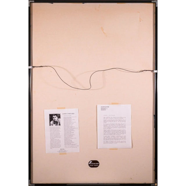 A captivating modern inspired carborundum etching on etching on Moulin de Larroque paper with applied collage and threaded...