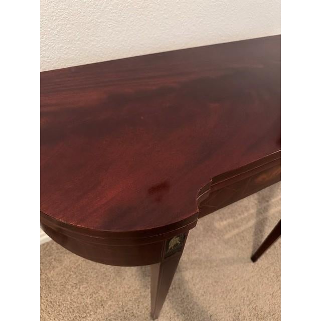 Wood 1990s Baker Furniture Neoclassical Style Mahogany Game Table For Sale - Image 7 of 8