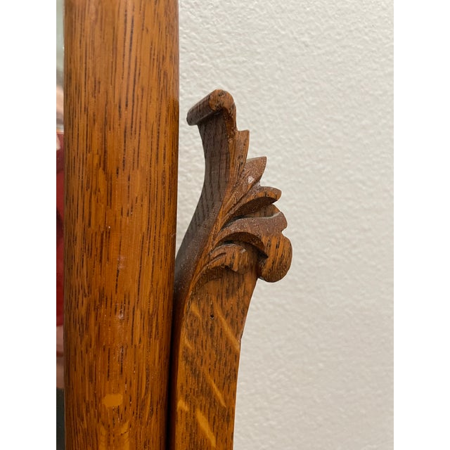 1890s Antique Serpentine Tiger Oak Dresser With Mirror Obo For Sale - Image 11 of 14