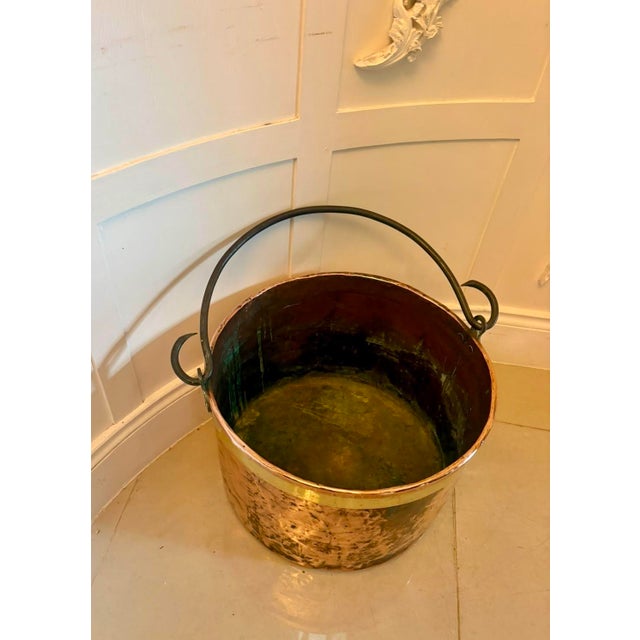 Early 19th Century Antique Georgian Copper Log Bin Coal Bucket Fireside Bucket Planter, 1800 For Sale - Image 5 of 9