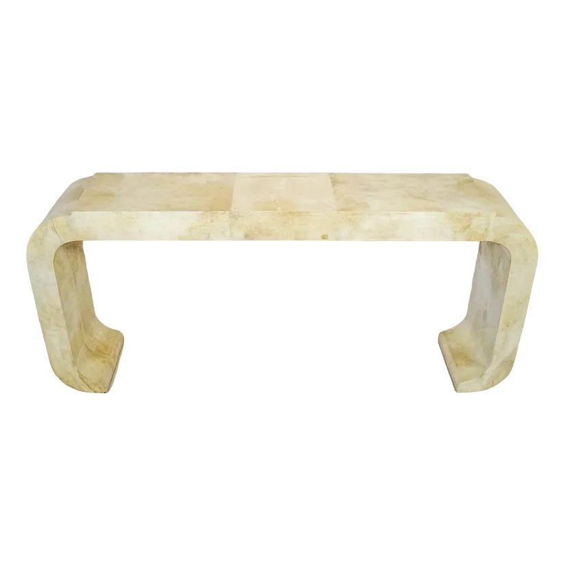 Parchment Console Table, 1980s | Chairish