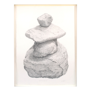 Rock Stack, Contemporary Nature Still-Life Pencil on Paper by Kate Scott