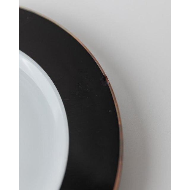 Vintage Black and White Porcelain Dinnerware Set with Gold Rim from Eschenbach Bavaria, Germany, Set of 26 For Sale - Image 16 of 17