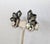 Mid-Century Modern Vintage 1960s Delizza & Elster Faux-Black Diamond & Aurora Borealis Clip Earrings-2 Pieces For Sale - Image 3 of 8