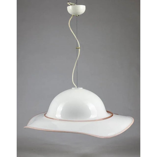 Lady-Shaped Glass Chandelier with Pink Glass Decorations, 1970s For Sale - Image 6 of 9