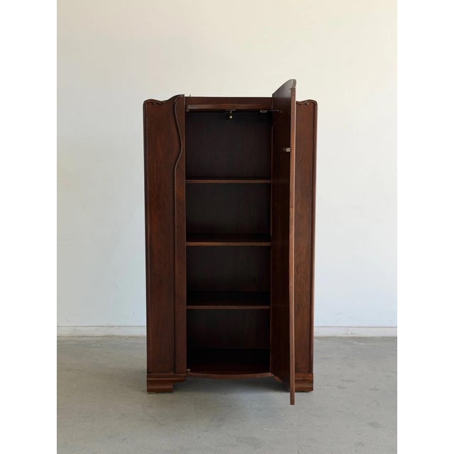Wood Vintage Wooden Art Deco Armoire For Sale - Image 7 of 12