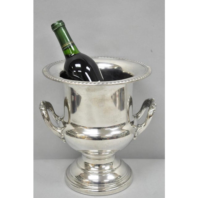 Vintage Leonard Silver Plated Trophy Cup Urn Champagne Chiller Bar Ice Bucket. Circa Mid 20th Century. Measurements: 10" H...