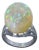 14 Carat Oval Shape Ethiopian Opal Cocktail Ring in Platinum For Sale
