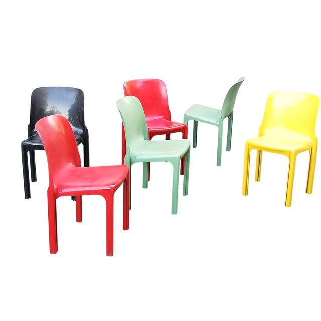 Selene Chairs by Vico Magistretti for Artemide, 1969, Set of 6 For Sale - Image 10 of 18