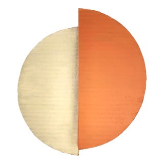 Cardboard Sculpture With Orange and Beige For Sale