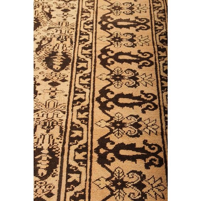 1910s Antique Agra Geometric Beige Brown Wool Rug 12681 For Sale - Image 5 of 5