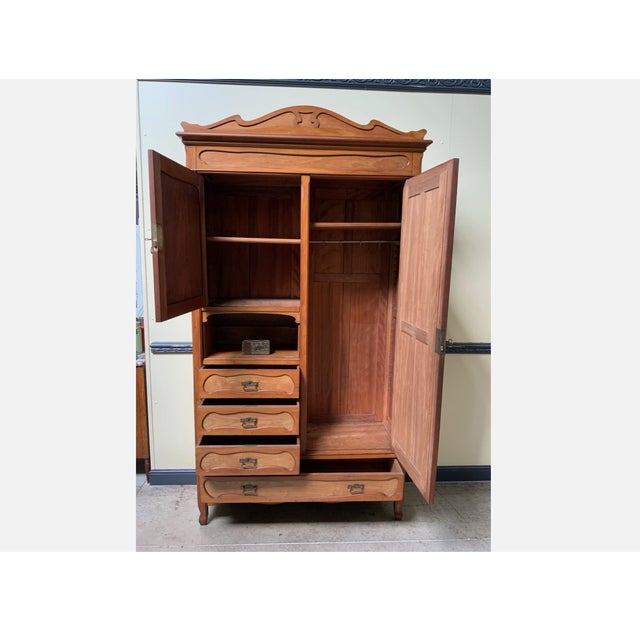 Age: circa 1910 Wood type: solid cherry wood with solid ash wood panels Condition: very good, meticulously maintained,...