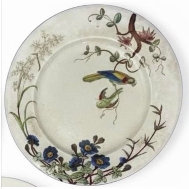 Ceramic Antique Jules Vieillard Bordeaux "Nella" Faience Plates - Set of 5 1870’s For Sale - Image 7 of 9