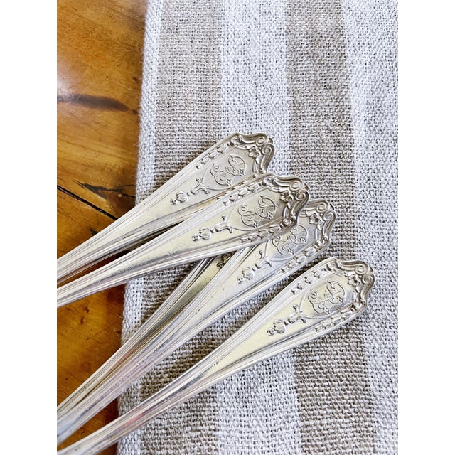 1940s Set of 6 of Silver Plated Soup Spoons From the Biltmore Hotel Providence, 1940s For Sale - Image 5 of 5