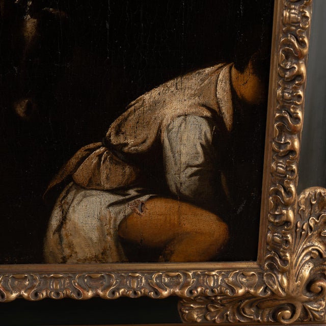 Black 17th Century Original Oil on Canvas Painting of the Adoration of the Magi, Spain For Sale - Image 8 of 12