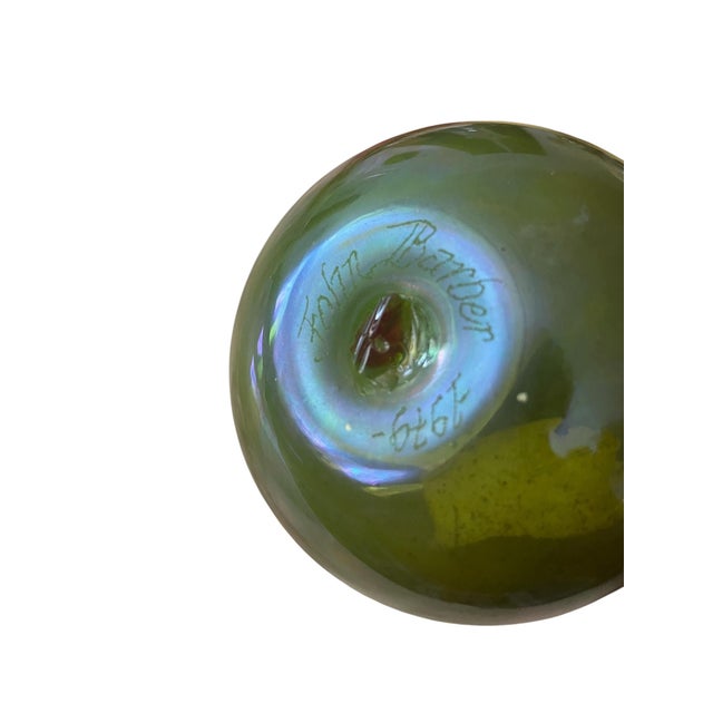 Contemporary Fine Iridescent Green Art Vessel by John Barber c.1979 For Sale - Image 3 of 4