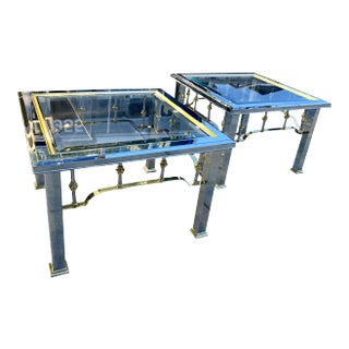 Modern Chrome & Glass End Tables in Mastercraft - A Pair For Sale