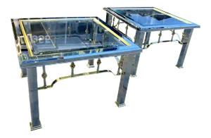 Modern Chrome & Glass End Tables in the style of Mastercraft - a Pair