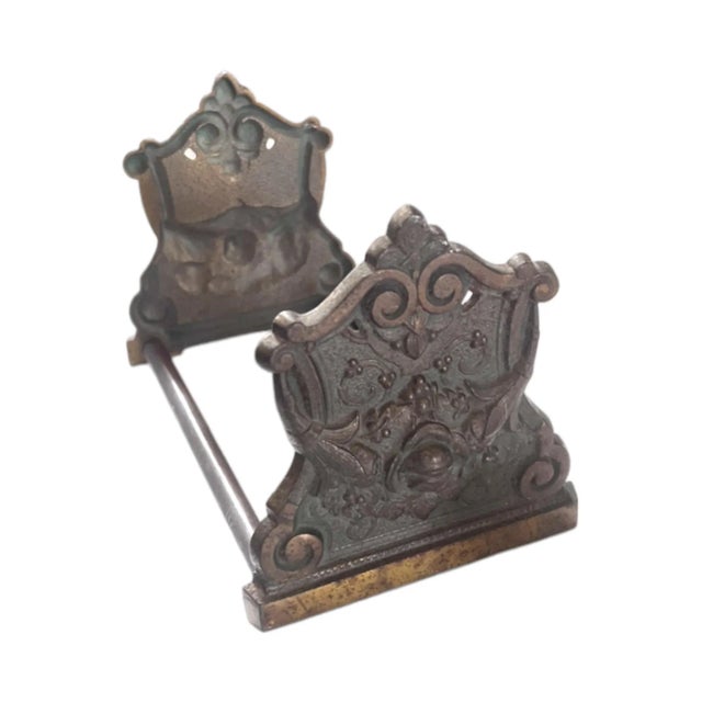 Victorian Antique Brass Tabletop Extendable Book Rack For Sale - Image 3 of 5