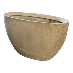 Large Mid-Century Modern Style Oval Concrete-Resin Planter