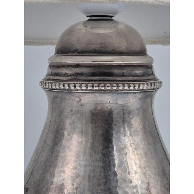 1920s Danish Jugend Silver-Plated Table Lamp with Decor from Atla, 1920s For Sale - Image 5 of 10
