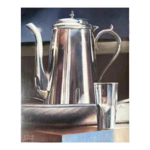 Afternoon Drink (Super-Realism Contemporary Photorealist Still Life Painting), Brandon Drake