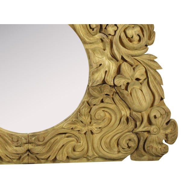 Hand Carved Southeast Asian Mirror For Sale - Image 4 of 10
