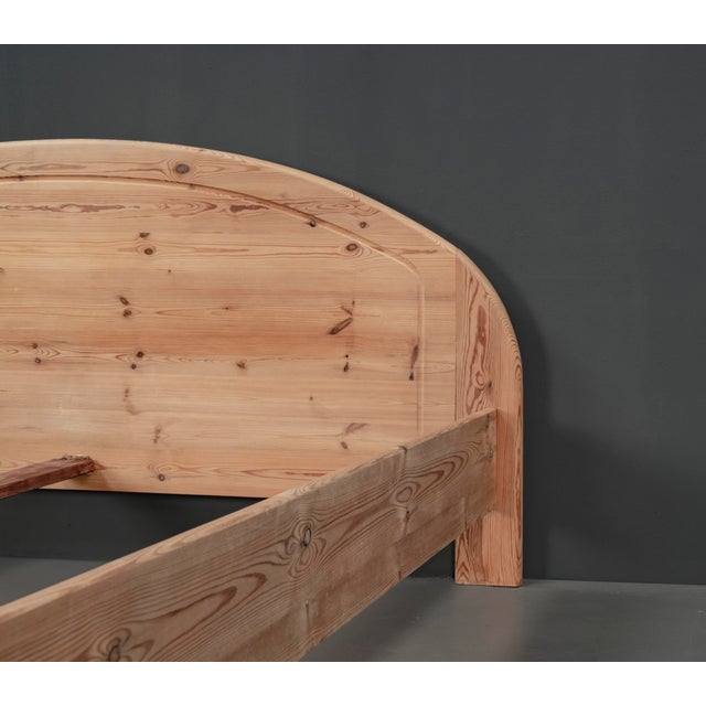 Vintage Swedish Double Bed in Pinewood, 1970s For Sale - Image 10 of 16