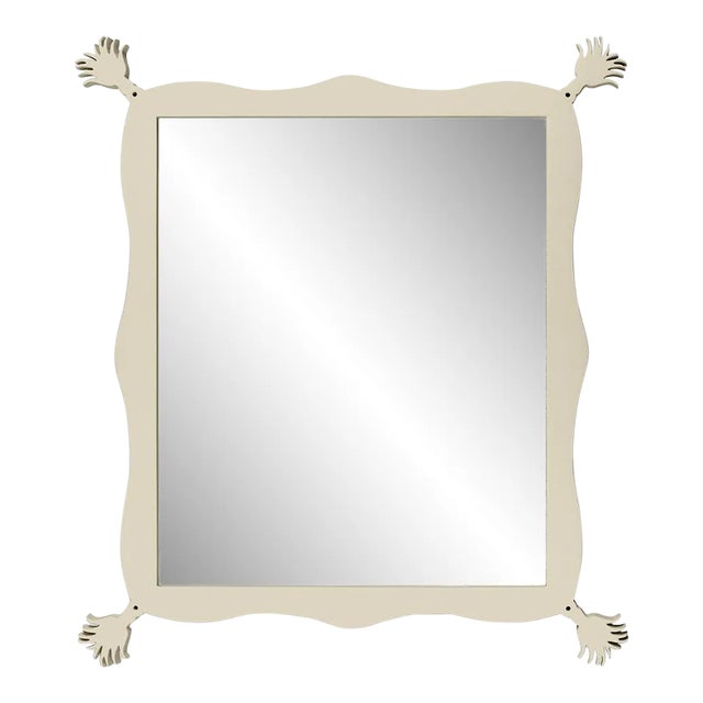 Fleur Home Carnival Iko Iko Rectangle Mirror in Delaware Putty, 45x55 For Sale