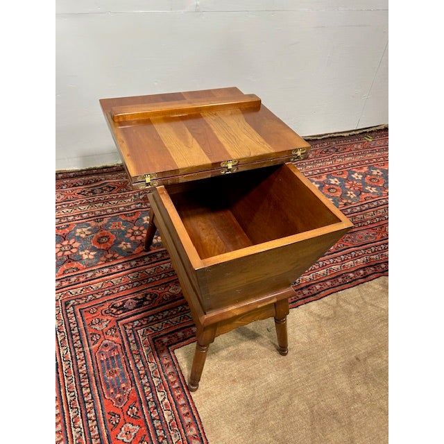 Brown 1959 Leopold Stickley Original Flip Top Cherry Dough-Box End Table For Sale - Image 8 of 8