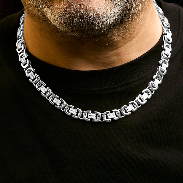 Sterling Silver 2 1/2 Cttw Diamond Eternity Men's Station Necklace For Sale In New York - Image 6 of 6