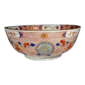 Chinese Export Porcelain Imari & Rouge De Fer Large Punch Bowl