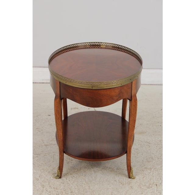 1960s Vintage Walnut End Table W. Gallery For Sale - Image 5 of 14