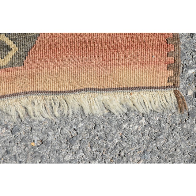 1960s Turkish Rustic Style Geometric Design Vintage Kilim Rug For Sale - Image 10 of 13