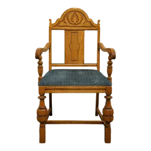 Vintage Antique English Revival Dining Arm Chair 386-75