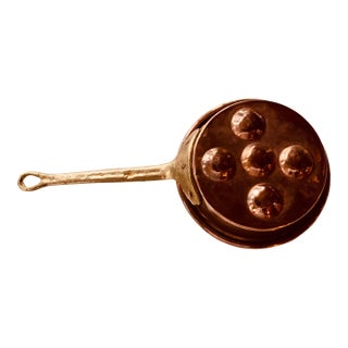 French Copper Escargot Pan With Long Handle - Handmade 1950s For Sale