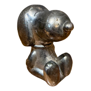 Vintage Silver-Plated Snoopy Peanuts Money Box Can Bank Leonard
