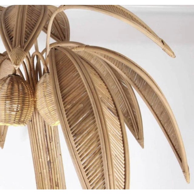 Light Yellow Rattan Coconut Floor Lamp, 1990s For Sale - Image 8 of 11