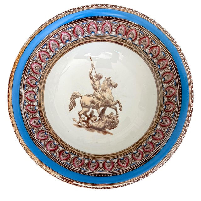 English Antique English Blue Lustre Transferware Wash Basin & Ewer by Furnival C. 1840–1860 For Sale - Image 3 of 17