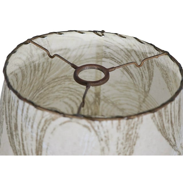 Mid Century Parchment Lamp Shade With Brush Stroke Motif C 1950's For Sale - Image 4 of 9