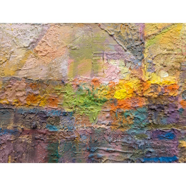 Romeo Tabuena "Market Tents" Modern Abstract Pastel Toned Cubist Style Street Scene, 1971 For Sale - Image 12 of 12