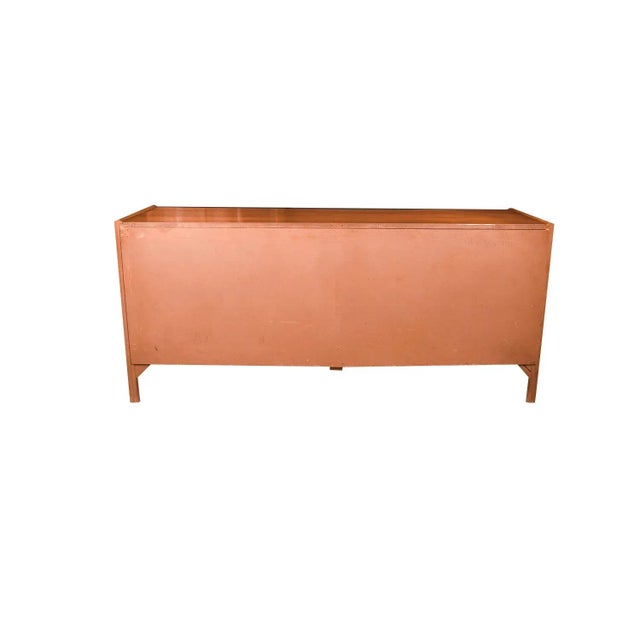 1970s Mid-Century Walnut Weave Pattern Long Dresser For Sale - Image 12 of 12