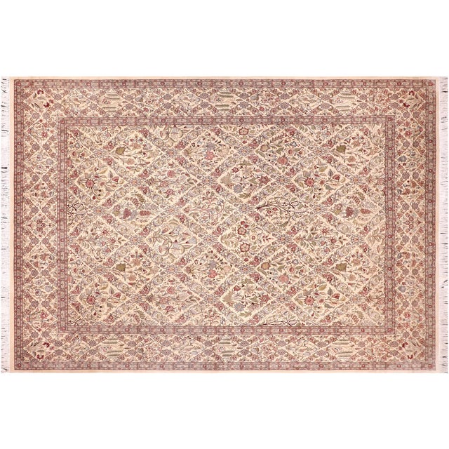 Ivory Shabby Chic Pak-Persian Ivory/Ivory Wool Rug - 9'1'' X 12'3'' For Sale - Image 8 of 8