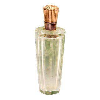 Glass Perfume Bottle with Gold Lid For Sale