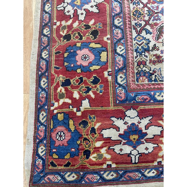 Antique Sultanabad Carpet, Handmade Persian Rug, Ivory, Blue, Green, Soft Red For Sale - Image 10 of 11